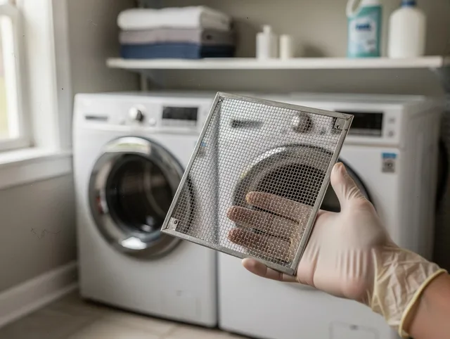 West Whittier-Los Nietos Dryer Vent Cleaning specialist performing detailed lint trap cleaning service in West Whittier-Los Nietos