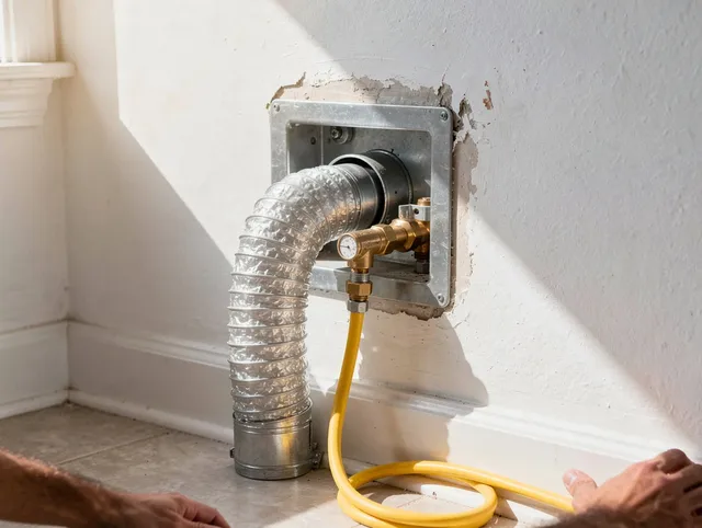 West Whittier-Los Nietos Dryer Vent Cleaning certified technician performing specialized gas dryer vent cleaning in West Whittier-Los Nietos